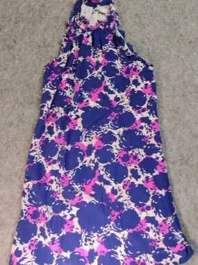 Alice & Trixie Navy and Pink Floral Halter Dress